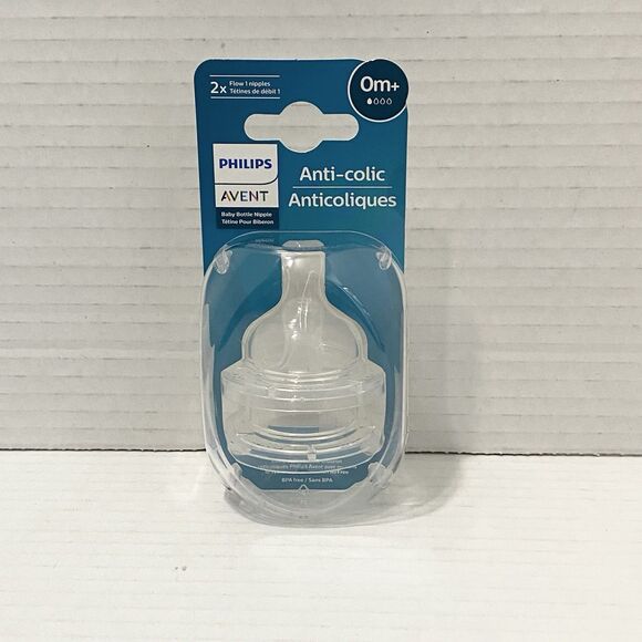 Philips Avent 2-Count Anti-colic 2X Flow 1 Baby Bottle Nipples 0+ Months - Picture 1 of 2